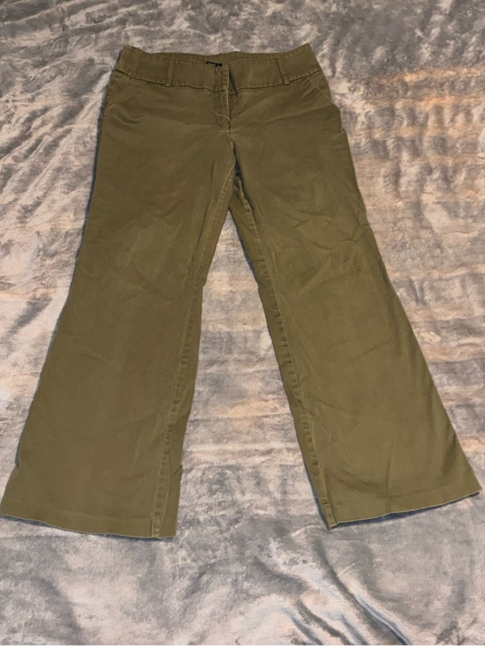 New York & Company Olive Flare Wide-Leg Pant